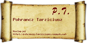 Pohrancz Tarziciusz névjegykártya
